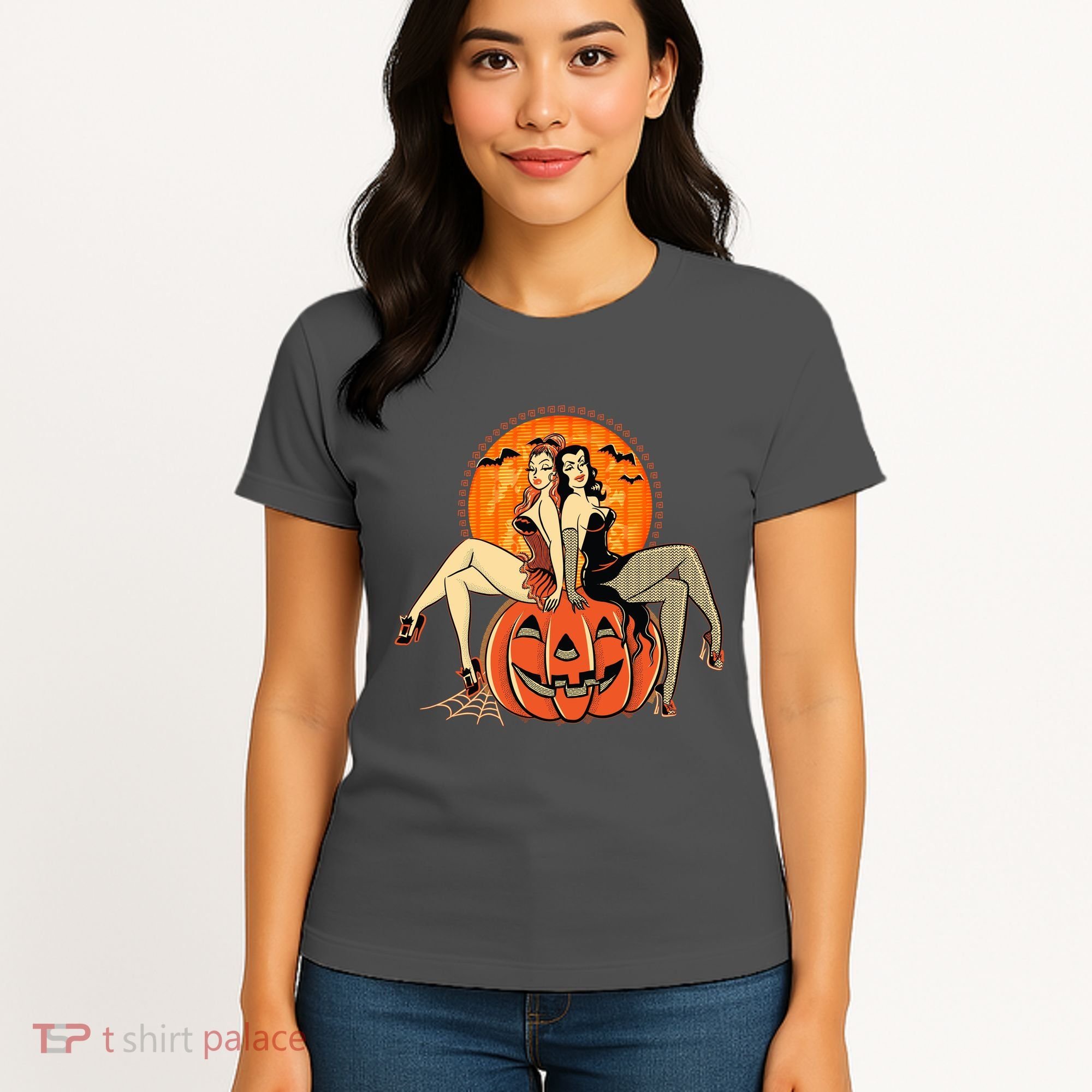 Sexy Retro Halloween Pinup Girls Women's T-Shirt