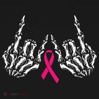 Skeleton Rock Hand Breast Cancer Awareness Cool Pink Ribbon Ornament thumb 1