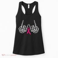 Skeleton Rock Hand Breast Cancer Awareness Cool Pink Ribbon Women's Tank Top thumb 0
