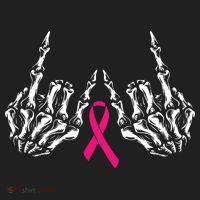 Skeleton Rock Hand Breast Cancer Awareness Cool Pink Ribbon Hat thumb 2