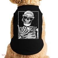 Skeleton Rock Hand Halloween Costume Cool Rock Music Rocker Doggie Tank thumb 0