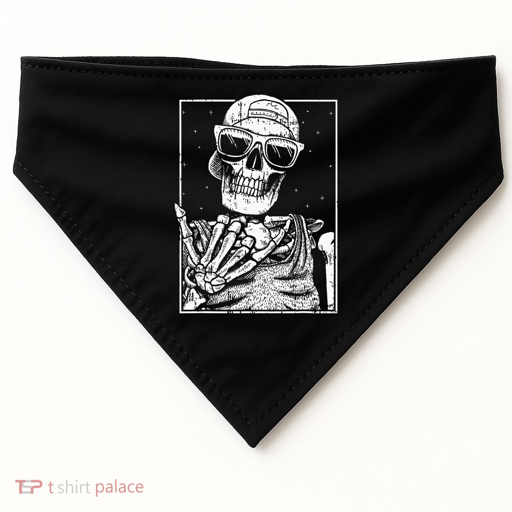 Skeleton Rock Hand Halloween Costume Cool Rock Music Rocker USA-Made Doggie Bandana