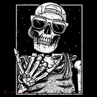 Skeleton Rock Hand Halloween Costume Cool Rock Music Rocker Hoodie thumb 7