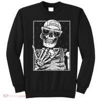 Skeleton Rock Hand Halloween Costume Cool Rock Music Rocker Sweatshirt thumb 0