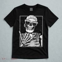 Skeleton Rock Hand Halloween Costume Cool Rock Music Rocker T-Shirt thumb 5