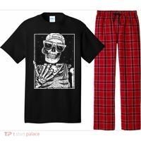 Skeleton Rock Hand Halloween Costume Cool Rock Music Rocker Pajama Set thumb 0