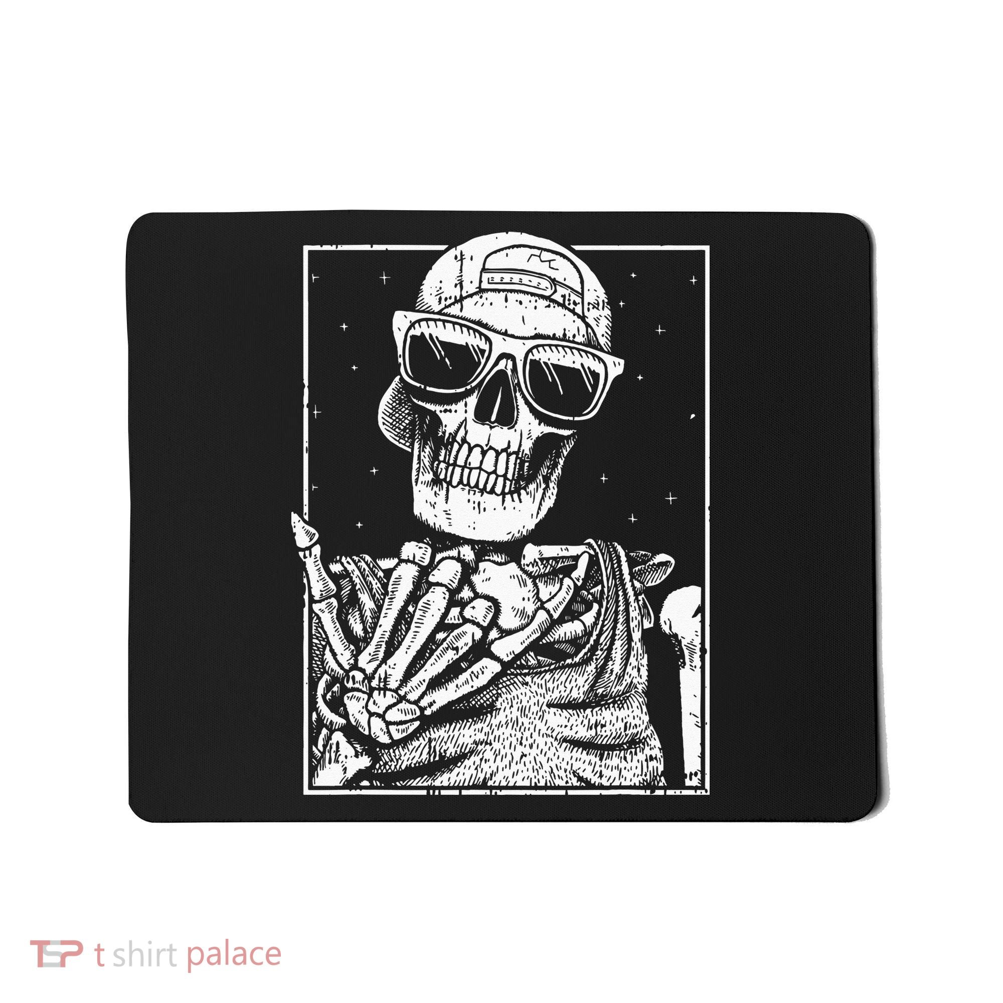 Skeleton Rock Hand Halloween Costume Cool Rock Music Rocker Mousepad