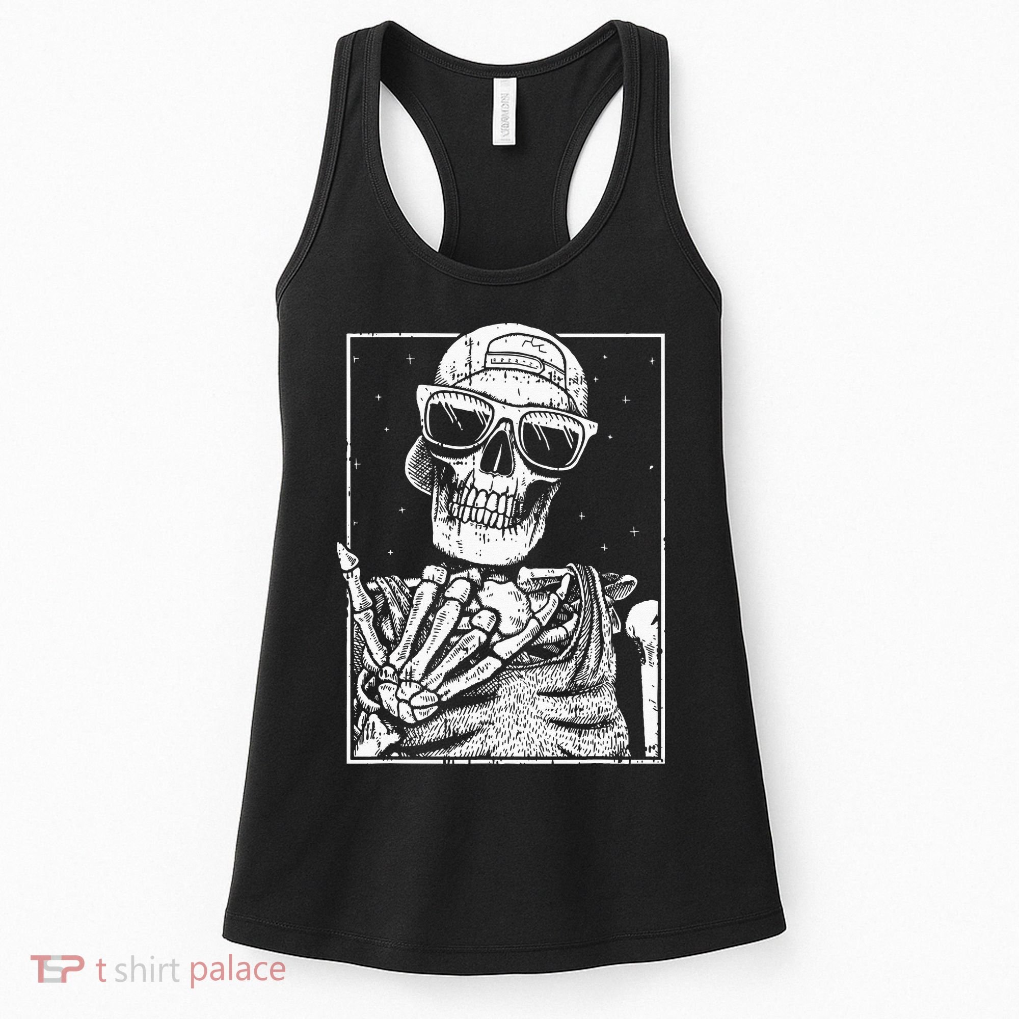 Skeleton Rock Hand Halloween Costume Cool Rock Music Rocker Women's Tank Top