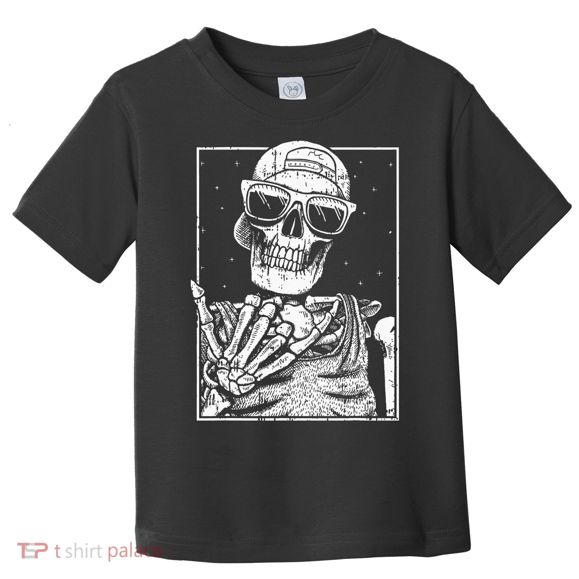 Skeleton Rock Hand Halloween Costume Cool Rock Music Rocker Toddler T-Shirt