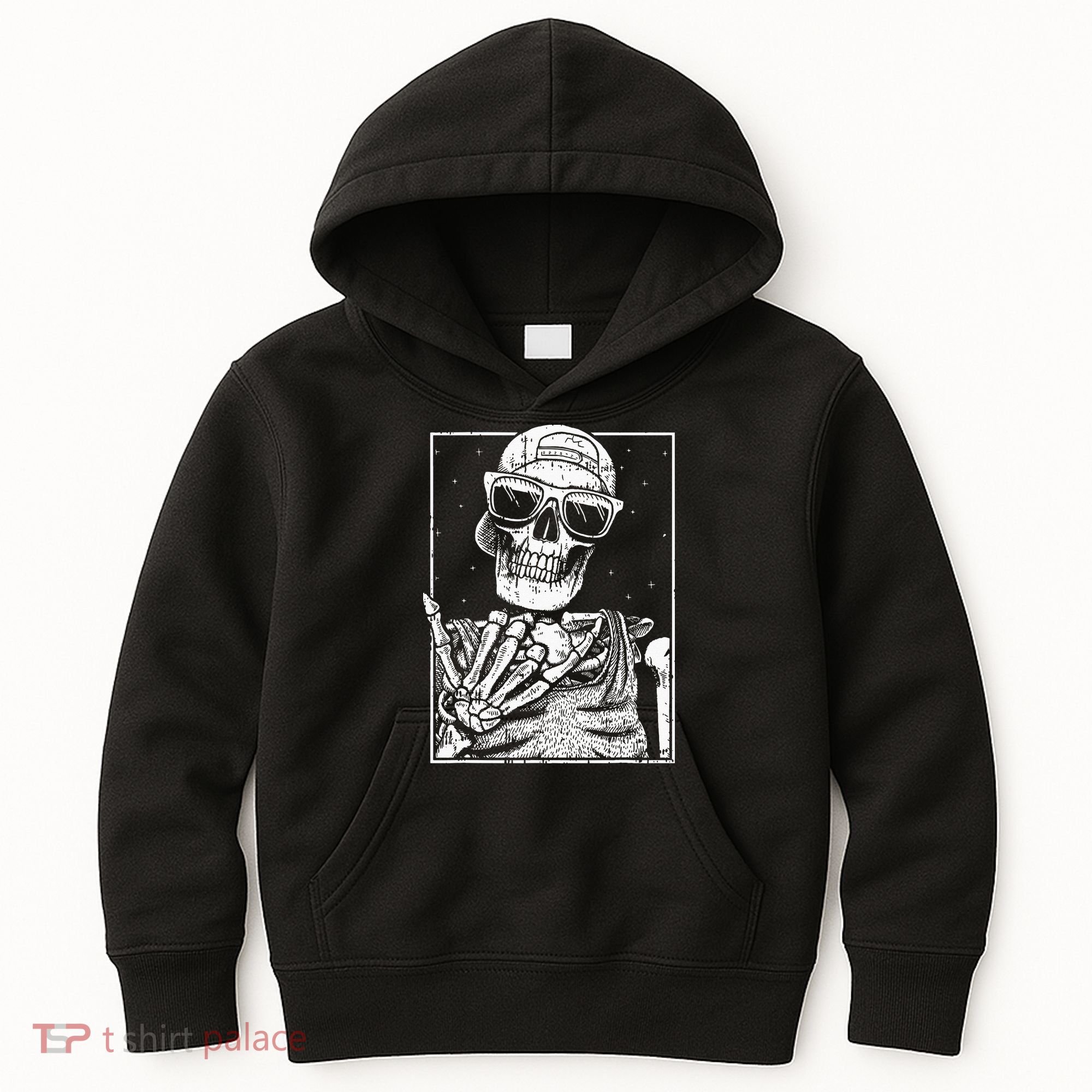Skeleton Rock Hand Halloween Costume Cool Rock Music Rocker Kids Hoodie