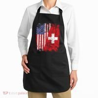 Swiss Roots Half American Flag Switzerland Apron thumb 2