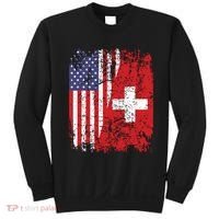 Swiss Roots Half American Flag Switzerland Sweatshirt thumb 0