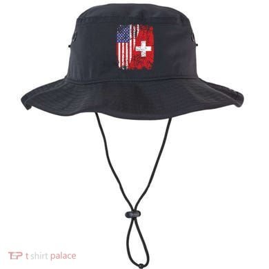 Swiss Roots Half American Flag Switzerland Bucket Hat