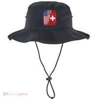 Swiss Roots Half American Flag Switzerland Bucket Hat thumb 0