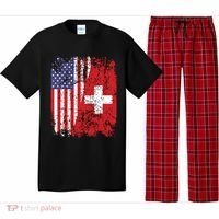 Swiss Roots Half American Flag Switzerland Pajama Set thumb 0