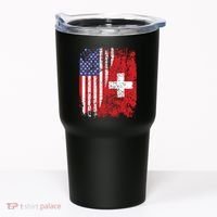 Swiss Roots Half American Flag Switzerland Tumbler thumb 0