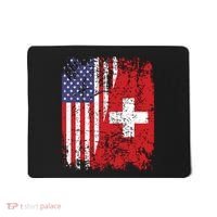 Swiss Roots Half American Flag Switzerland Mousepad thumb 0
