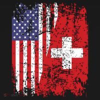 Swiss Roots Half American Flag Switzerland Mousepad thumb 1