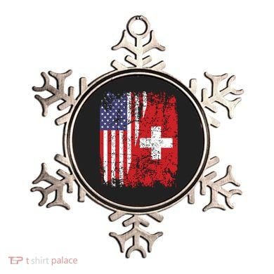 Swiss Roots Half American Flag Switzerland Ornament