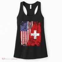 Swiss Roots Half American Flag Switzerland Women's Tank Top thumb 0