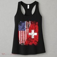 Swiss Roots Half American Flag Switzerland Women's Tank Top thumb 3