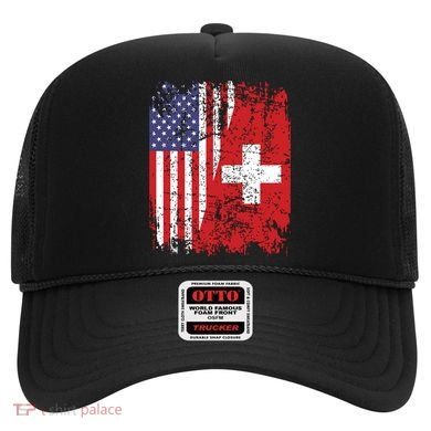 Swiss Roots Half American Flag Switzerland Hat