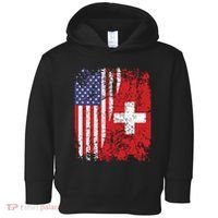 Swiss Roots Half American Flag Switzerland Toddler Hoodie thumb 0