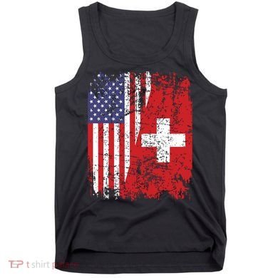 Swiss Roots Half American Flag Switzerland Tank Top