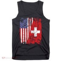 Swiss Roots Half American Flag Switzerland Tank Top thumb 0