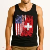 Swiss Roots Half American Flag Switzerland Tank Top thumb 3