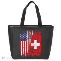 Swiss Roots Half American Flag Switzerland Tote Bag thumb 0