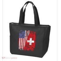 Swiss Roots Half American Flag Switzerland Tote Bag thumb 3