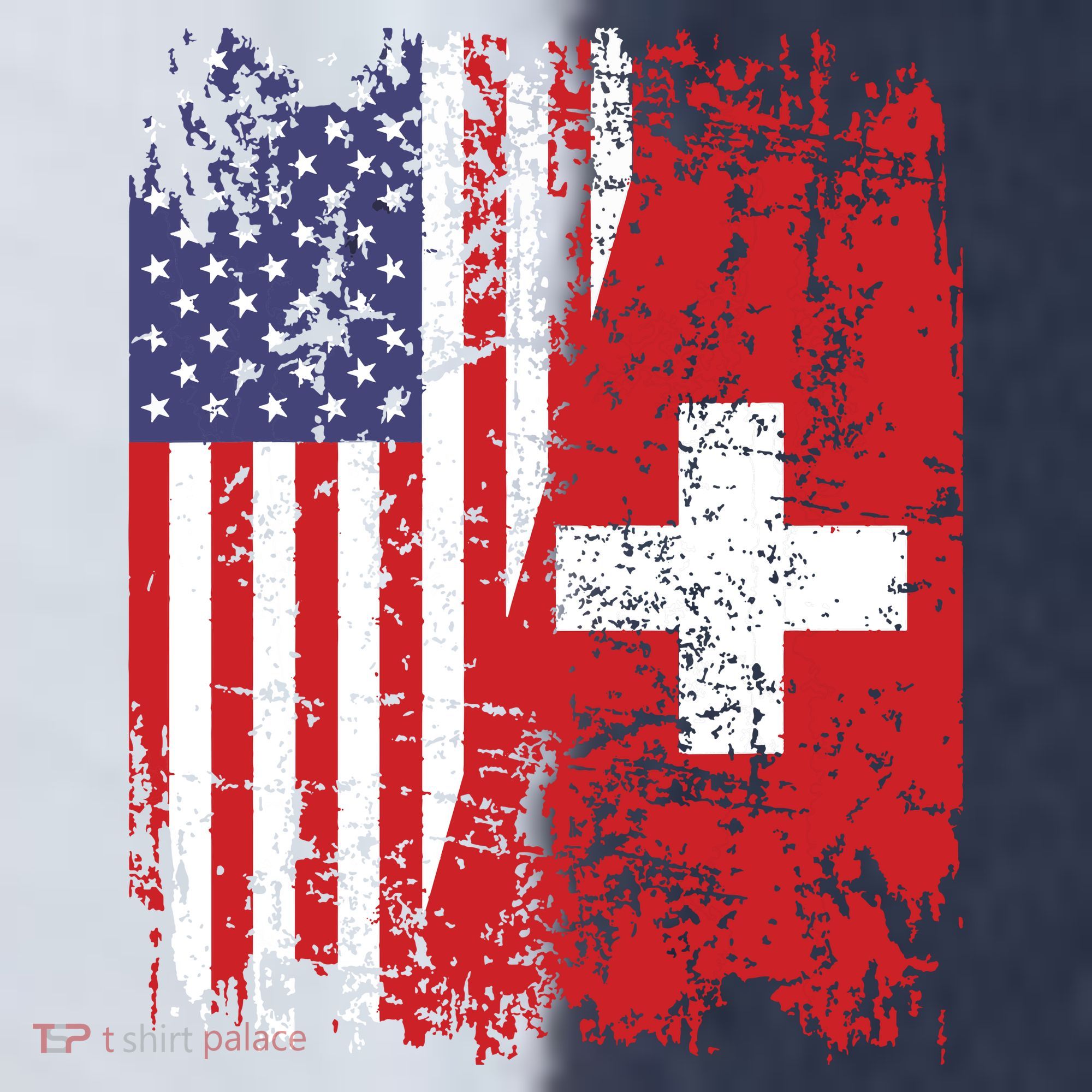 Swiss Roots Half American Flag Switzerland Sport-Tek Competitor United Soccer Jersey