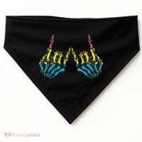 Skeleton Rock Hand LGBT Q Cool Pansexual Pride Pan Flag USA-Made Doggie Bandana thumb 0