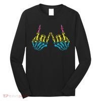 Skeleton Rock Hand LGBT Q Cool Pansexual Pride Pan Flag Long Sleeve Shirt thumb 0