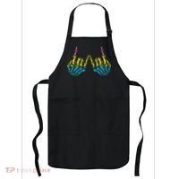 Skeleton Rock Hand LGBT Q Cool Pansexual Pride Pan Flag Apron thumb 0