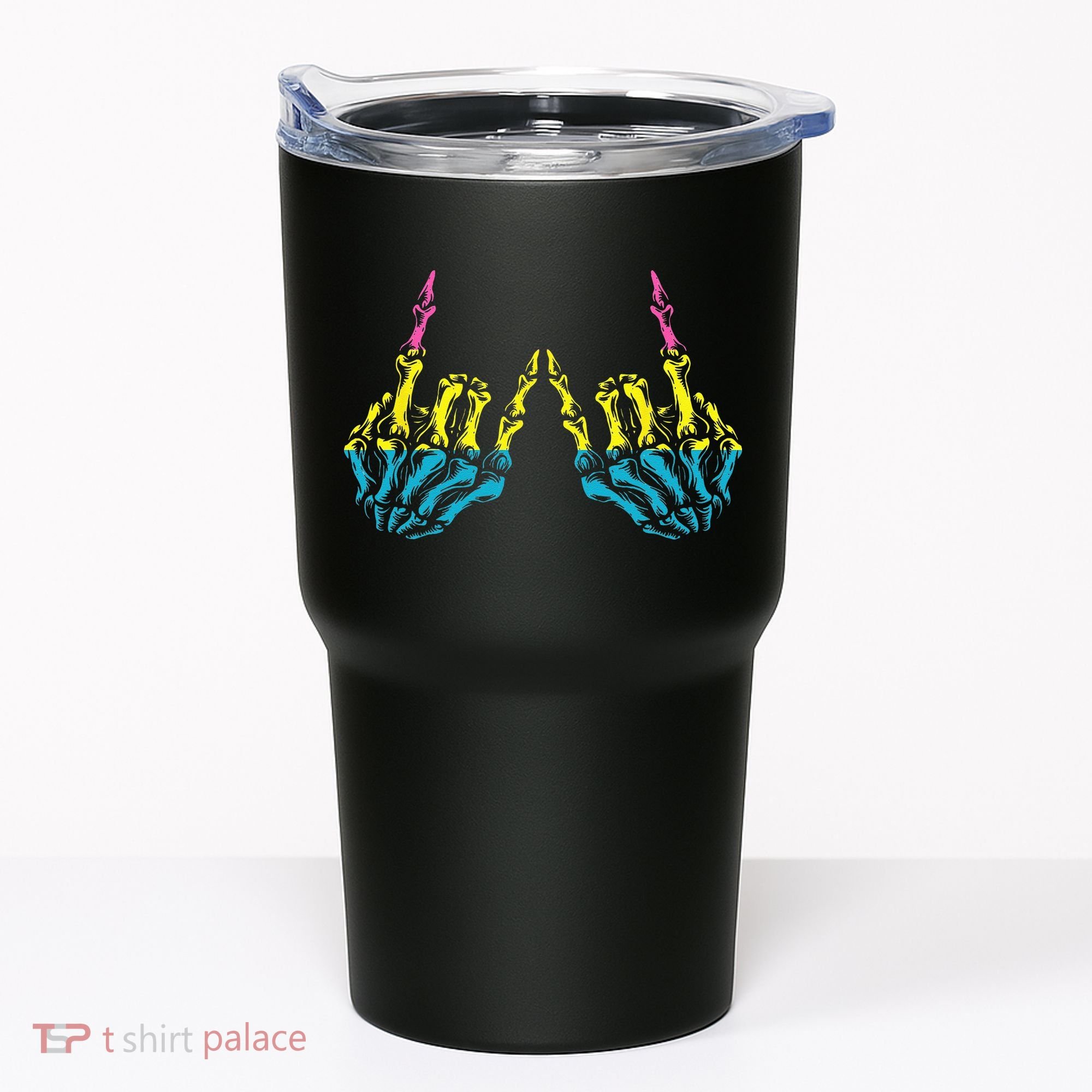 Skeleton Rock Hand LGBT Q Cool Pansexual Pride Pan Flag Tumbler