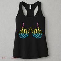 Skeleton Rock Hand LGBT Q Cool Pansexual Pride Pan Flag Women's Tank Top thumb 3