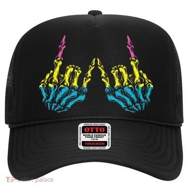 Skeleton Rock Hand LGBT Q Cool Pansexual Pride Pan Flag Hat