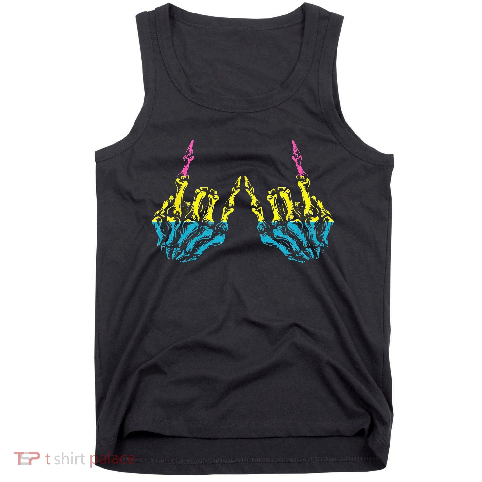 Skeleton Rock Hand LGBT Q Cool Pansexual Pride Pan Flag Tank Top