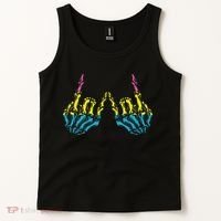Skeleton Rock Hand LGBT Q Cool Pansexual Pride Pan Flag Tank Top thumb 2