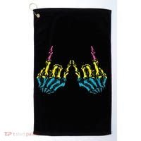 Skeleton Rock Hand LGBT Q Cool Pansexual Pride Pan Flag Golf Towel thumb 0