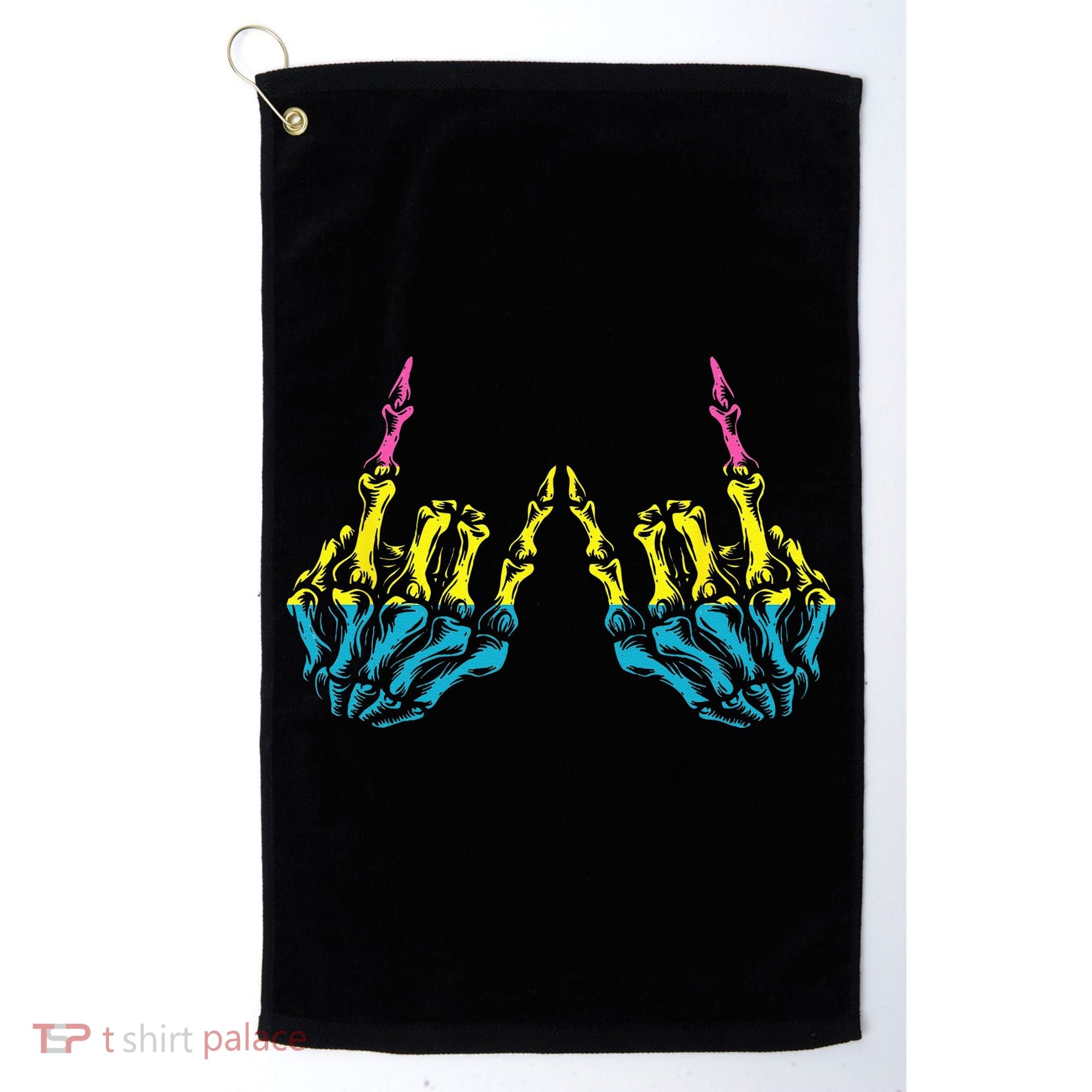 Skeleton Rock Hand LGBT Q Cool Pansexual Pride Pan Flag Golf Towel