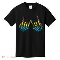 Skeleton Rock Hand LGBT Q Cool Pansexual Pride Pan Flag Kids T-Shirt thumb 0