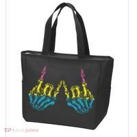 Skeleton Rock Hand LGBT Q Cool Pansexual Pride Pan Flag Tote Bag thumb 3