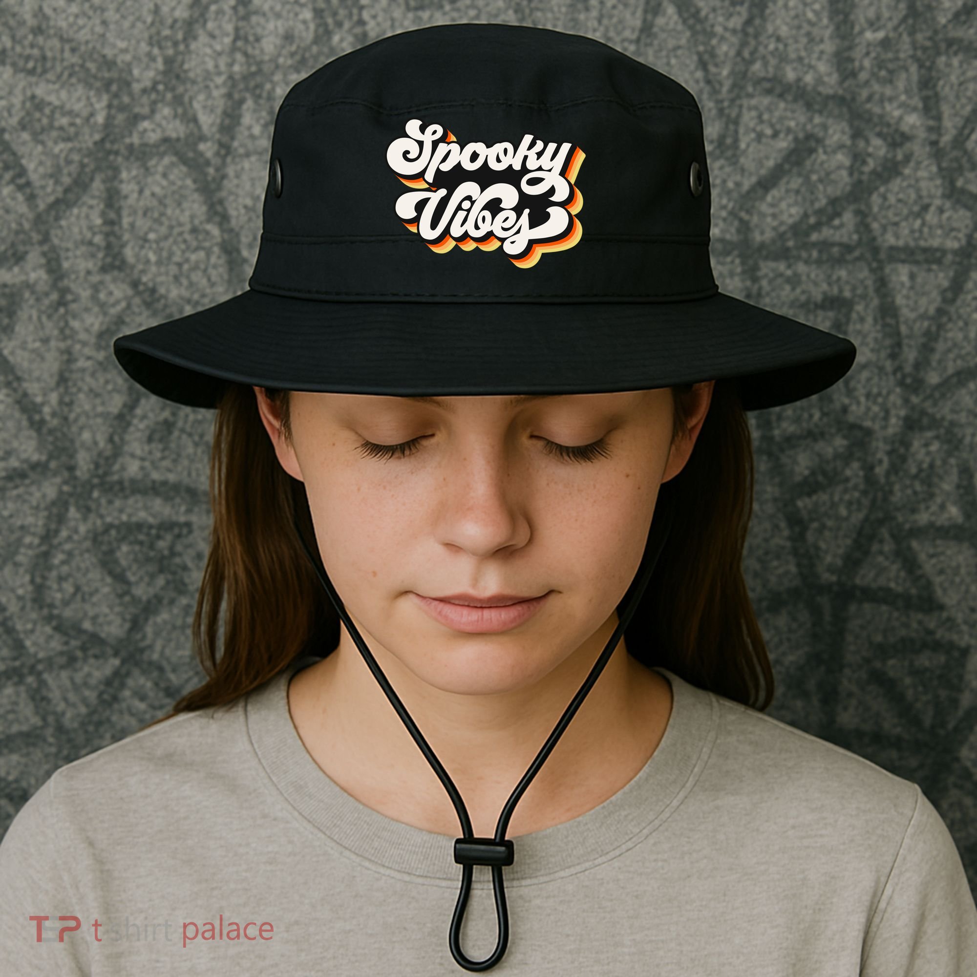 Spooky Retro Halloween Costume Spooky Vibes Gift Bucket Hat