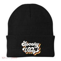 Spooky Retro Halloween Costume Spooky Vibes Gift Beanie thumb 0