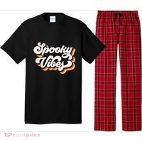 Spooky Retro Halloween Costume Spooky Vibes Gift Pajama Set thumb 0