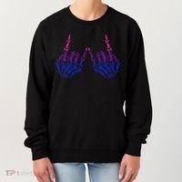Skeleton Rock Hand LGBTQ Cool Bisexual Pride Women's Sweatshirt thumb 0