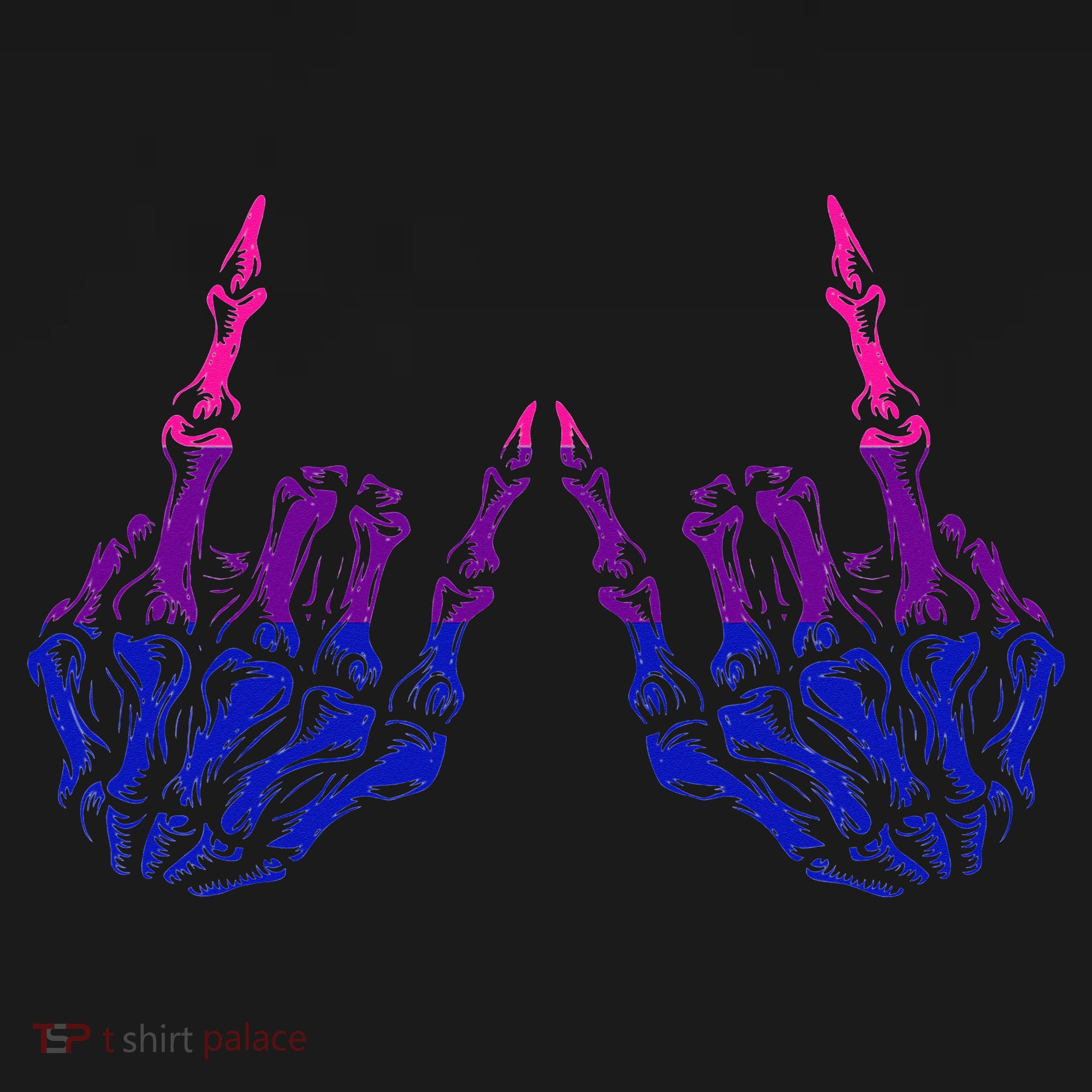 Skeleton Rock Hand LGBTQ Cool Bisexual Pride USA-Made Doggie Bandana